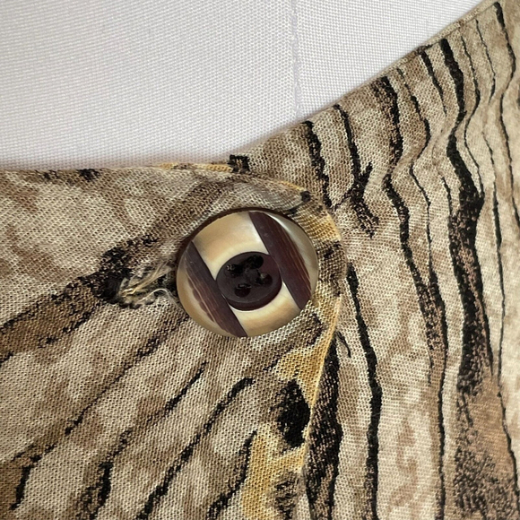 CLIO Vintage 80s Animal Print Striped Wrap Pencil Skirt SZ 12 - Picture 3 of 8